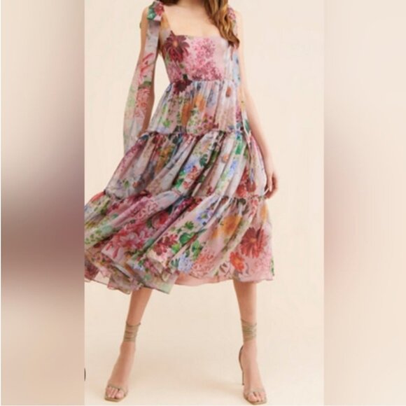 Anthropologie Dresses & Skirts - Anthropologie Geisha Cputure Floral Midi Dress size 2